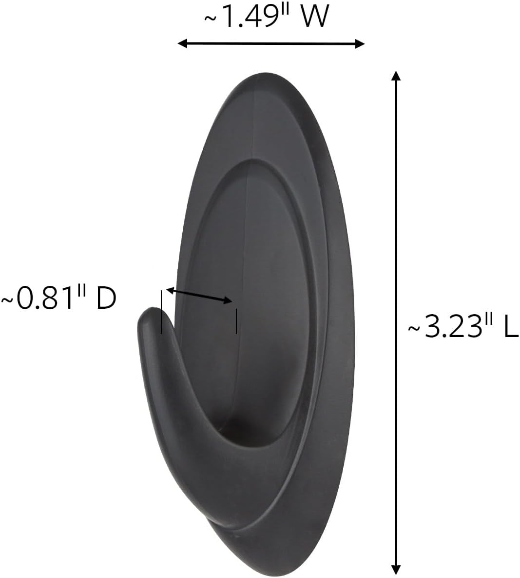 Command Outdoor Medium Slate Terrace Hooks with Foam Strips. 2 Hooks. 4 Strips - Image 2