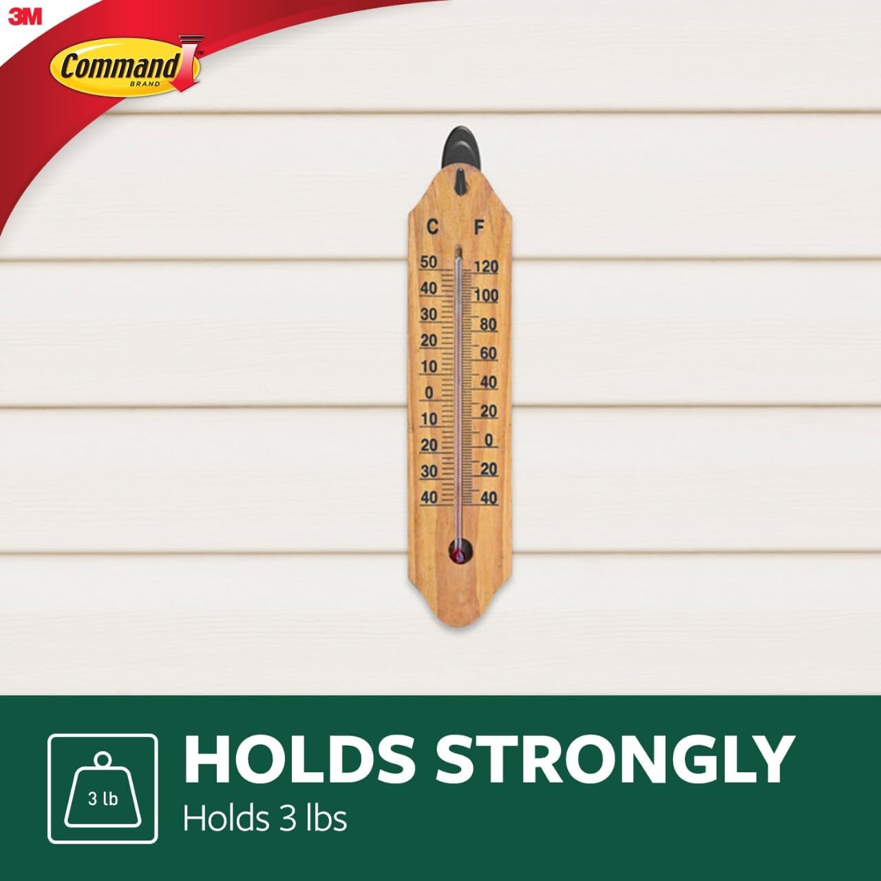 Command Outdoor Medium Slate Terrace Hooks with Foam Strips. 2 Hooks. 4 Strips - Image 3