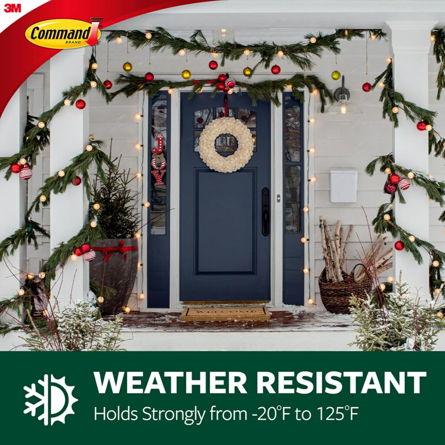 Command Outdoor Medium Slate Terrace Hooks with Foam Strips. 2 Hooks. 4 Strips - Image 5